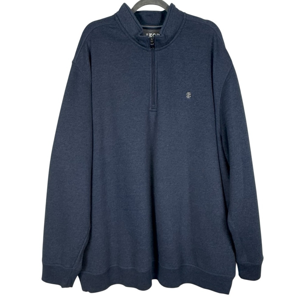 IZOD Advantage Performance 1/4 Zip Pullover Sweatshirt Blue 3XLT Like New!!